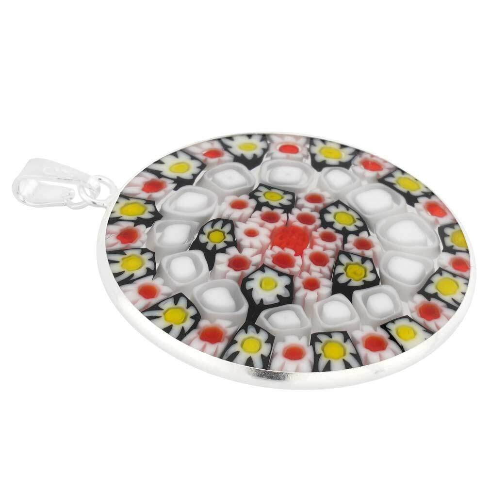 GlassOfVenice Tenera Rosa Millefiori Elegante Ciondolo Croce