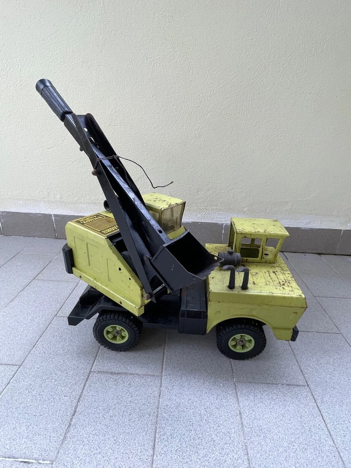 TONKA SHOVEL MIGHTY CRANE CAMION LATTA GRU GIOCATTOLO RARE AUTO CAR - Immagine 4 di 4