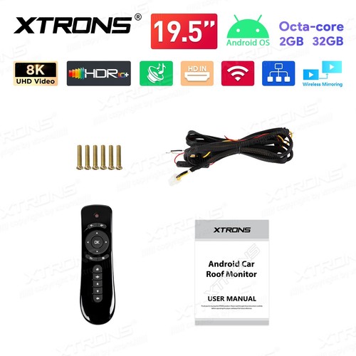 HDMI 19.5" Android Car Roof Mounted Monitor FHD 8K Video Multimedia WiFi 2G 32GB - Picture 12 of 15