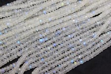 Natural Rainbow Moonstone Faceted Rondelle 5/6mm Gemstone Beads 8 inch Long