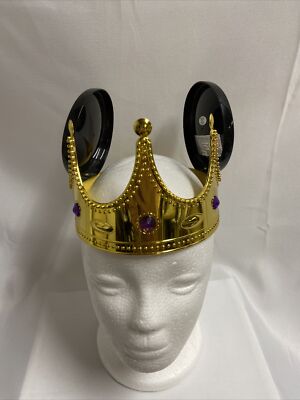 Disney On Ice Jeweled Crown Mickey Mouse Ears Plastic Gold Metallic Black