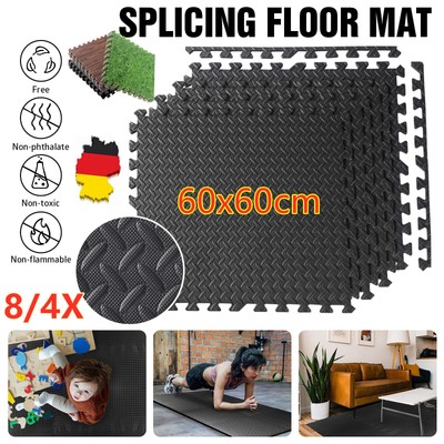 Puzzlematte Bodenschutz Matte EVA Schutzmatte Fitnessmatte Unterlegmatte 8/4Pcs