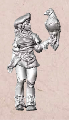 Archon Studios Dungeons & Lasers DnD Scale NPC Courtier Falconer Miniatur