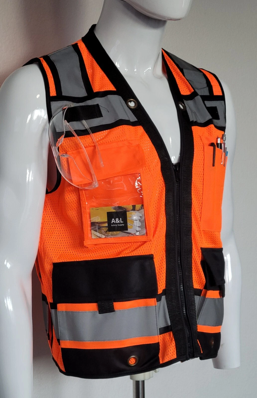 FX Heavy Duty Surveyors Safety Vest with Zipper, Large Plan Pocket image 4