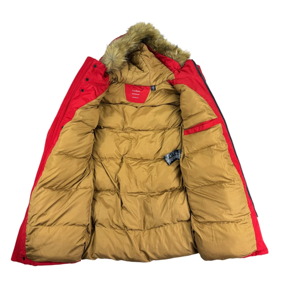Club Room Mens Removable Faux Fur Hood Ultra Loft Parka Jacket Red S - Image 2 of 4