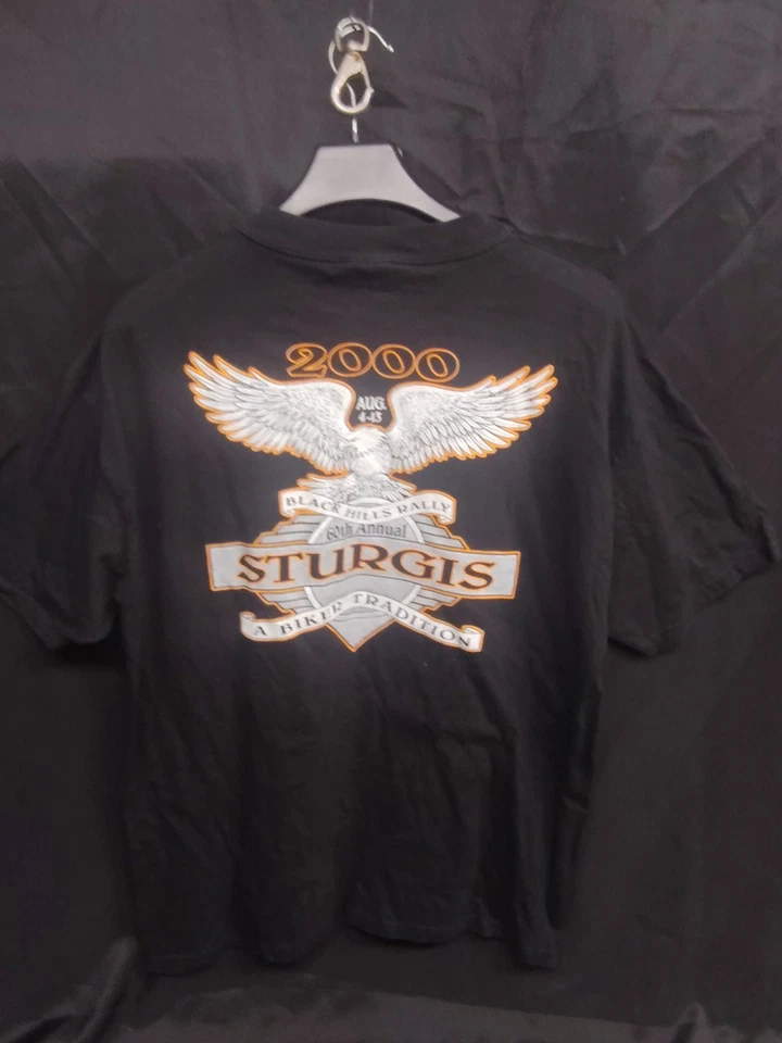 Camiseta Sturgis 2000 XL 60 Aniversario Y2K Motociclista Harley-Davidson Foto 4 de 4