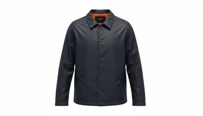 Rag & Bone Nylon Jacket Mens Bomber Size L Black, Orange Lining, Snaps