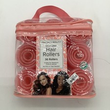Precision Beauty Self Grip 36 Hair Rollers Pink NEW FREE SHIPPING