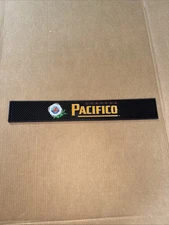 Pacifico Clara Rubber Bar Mat Brand New! Black W/ Logo (24x4) Rectangle Black