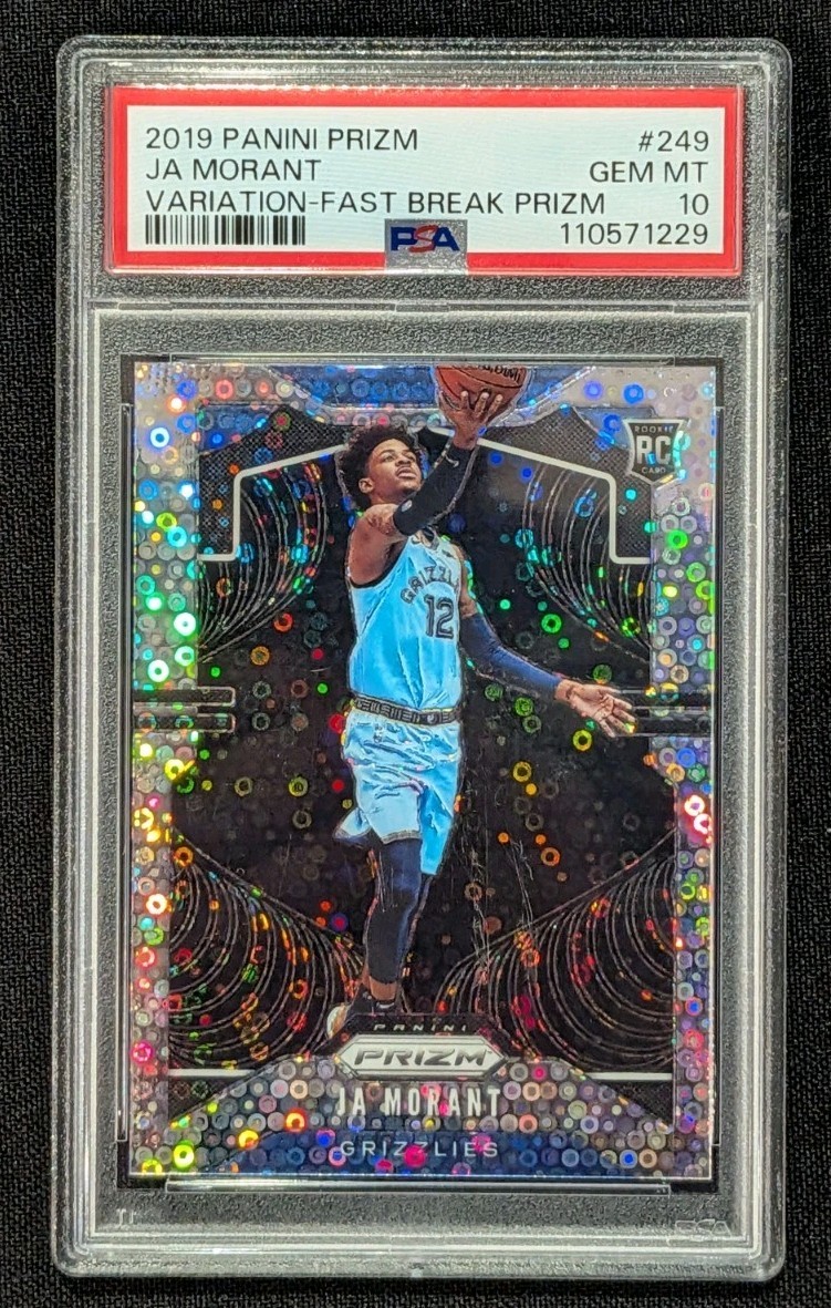 2019 Prizm JA MORANT Rookie Variation Fast Break PRIZM PSA 10 GEM MINT RC #249
