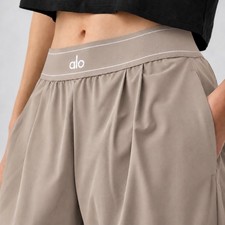 Alo Suit Up Trousers Wide Leg Comfy Loose Relaxed- Gravel