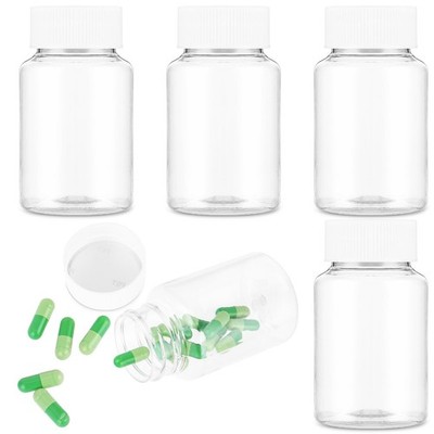 FAIRY CORA 4 Pack 80ml Clear Plastic Pill Bottles, Empty Medicine 80ml,