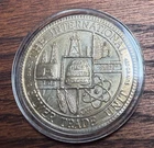 1974 DESERET MORMON TRADE UNIT- 1 oz 999 Fine Silver RARE Moon Scene High Relief