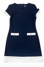 Tommy Hilfiger Dress Women’s Size 12 Navy White Mod Shift Career Office Preppy