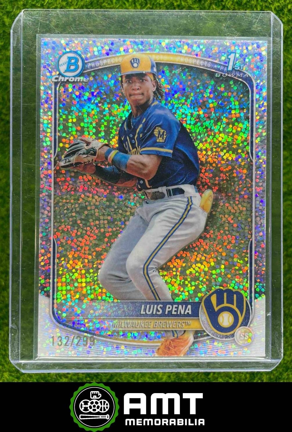 Luis Pena 2025 Bowman 132/299 Chrome Prospects Speckle Refractor Brewers #BCP-38