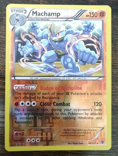 Pokemon Machamp 49/101 Plasma Blast Reverse Holo NM-MINT