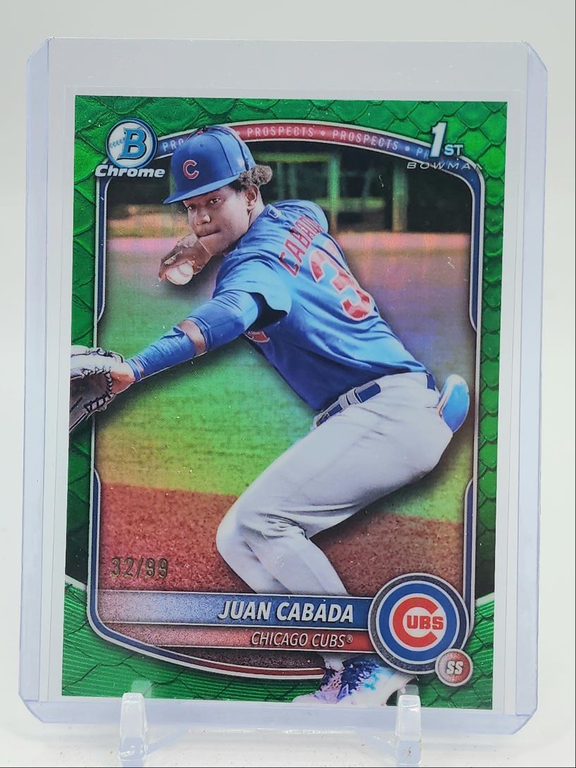 JUAN CABADA 2025 BOWMAN CHROME 1ST REPTILIAN GREEN REFRACTOR /99 Q4920