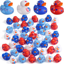 96 Pcs 2 Inch Patriotic Rubber Ducks Summer Small Shower Float Star Rubber Ducky