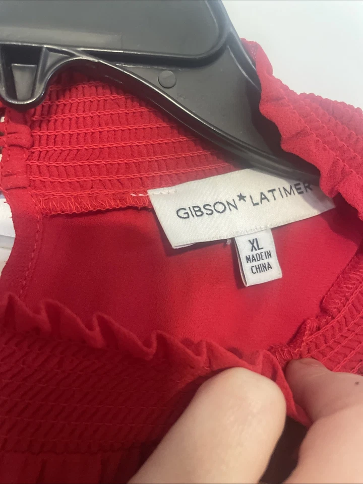 Gibson Latimer Women’s Long Dress Size XL Red Long Sleeve - Image 4 of 4