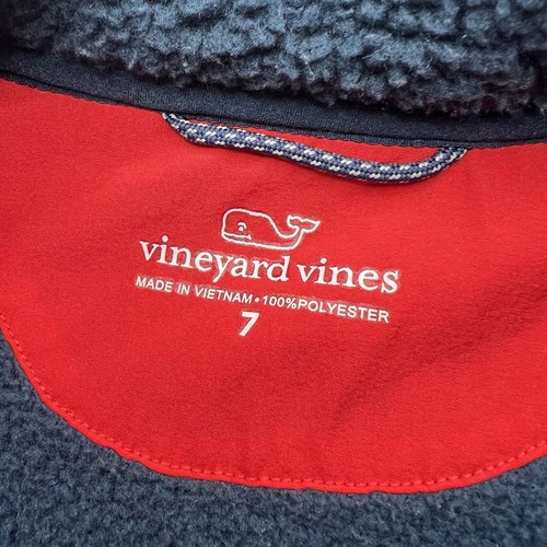 Vineyard Vines Boys Size 7 Kid Sherpa 1/4 Zip Jacket Pullover Fleece Colorblock - Picture 4 of 6