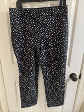Talbots - Women's Size 10 Black W/ White Brush Pattern Hampshire Ankle Pants