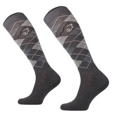 Comodo Argyle Riding Socks - Charcoal/Grey