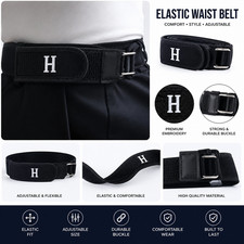 2 Pack Buckleless Elastic Belt Adjustable Waist Belt for Men Women