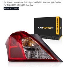KarParts360 Left Tail Light 2012-2019 Nissan Versa Sedan NI2800194 26555-3AN0A