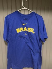 Nike The Nike Tee Team Brazil WBC T-Shirt Blue Yellow Size L