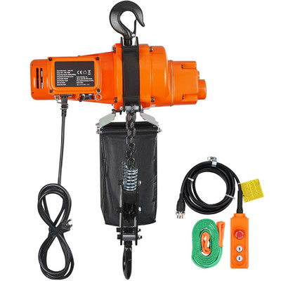 Electric Chain Hoist Single Phase Lifting Crane 1ton / 2200lbs Load 10 ft Lift
