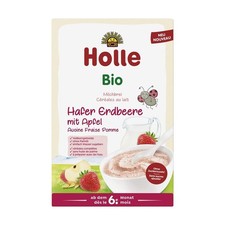 Holle organic apple strawberry oatmeal milk porridge