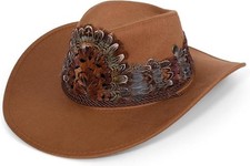 Feather Hat Band for Men Women - 100 Natural Feather Cowboy Western Hat Bands