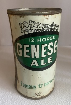 Genesee 12 Horse Ale Flat Top Beer Can Antique Vintage Breweriana Old