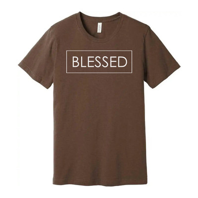 Unisex Christian Blessed Graphic T Shirt With Minimal Rectangular Frame Design S