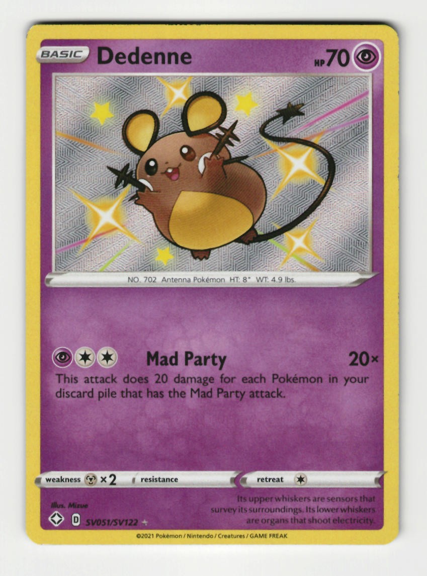 Dedenne SV051/SV122 Rare Shiny Shining Fates Shiny Vault Pokemon NM