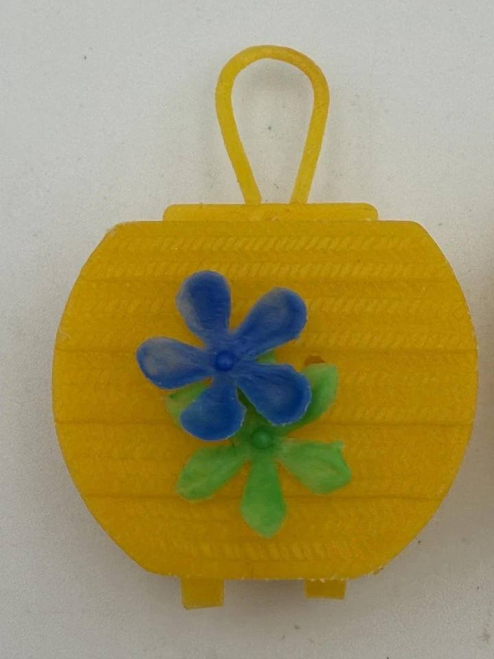 Bolsas florais vintage Barbie clone amarelo laranja azul abrem - Imagem 3 de 4