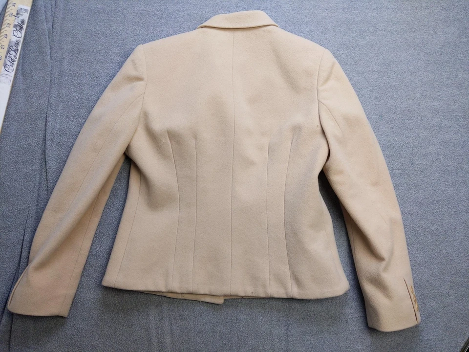 Blazer Petite Sophisticate Mujer 6 Beige Lana Mezcla Cachemira Chaqueta Clásica Foto 4 de 4