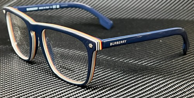 #ad BURBERRY BE2340 3799 Blue Square Rectangle Men#x27;s 56 mm Eyeglasses $139.20