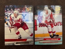 1992-93 #51 & 1993-94 #220 Ultra Nicklas Lidstrom Detroit Red Wings Hockey Cards