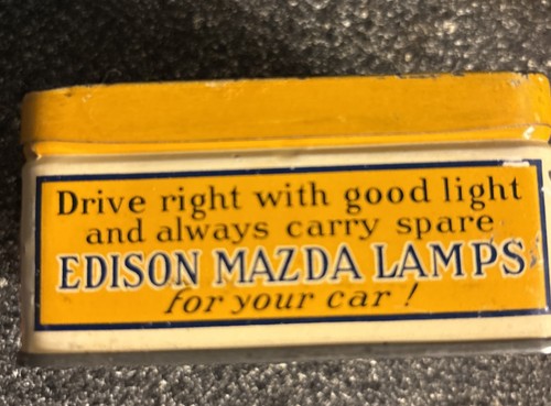 Vintage Edison Mazda GE Lamps Metal Tin Litho Box - Picture 3 of 7