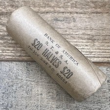 1965 P Kennedy Half Dollar OBW Roll Rare Bank Of America $20 Shotgun BU Roll