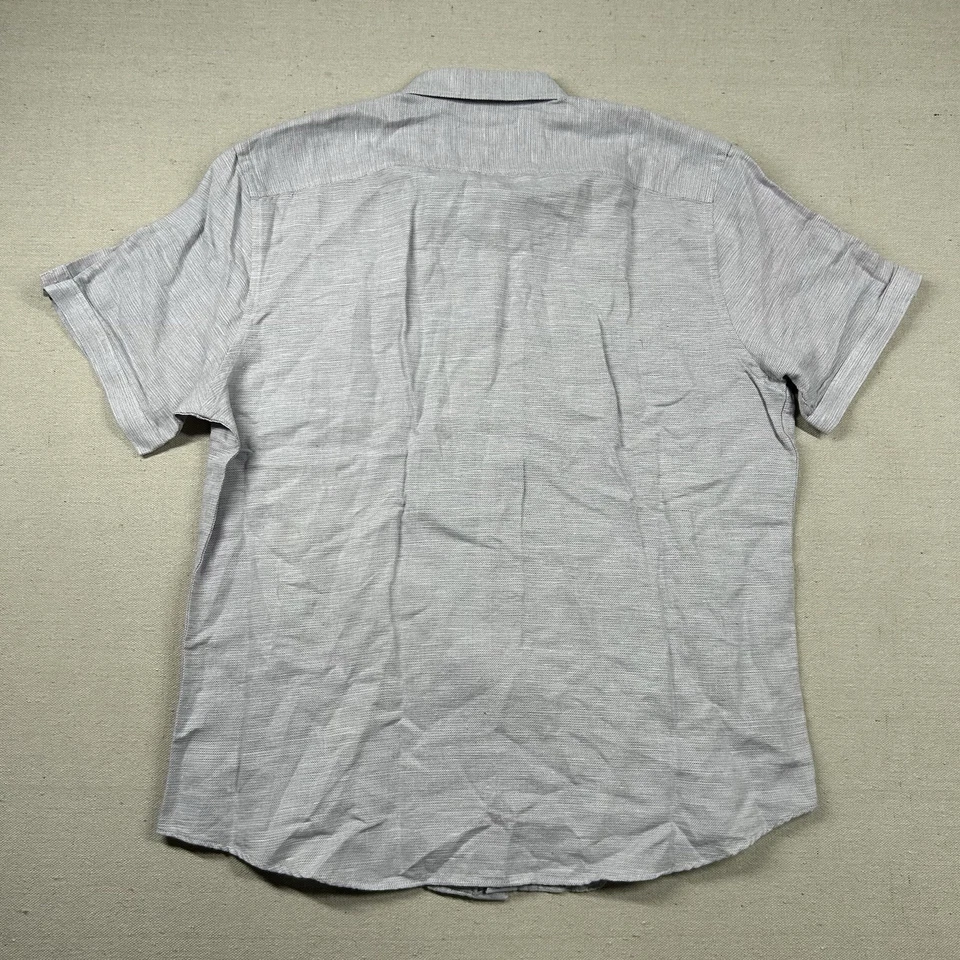 Murano Shirt Mens L Baird McNutt Linen Blend Camp Button Up Purple Lilac - Image 2 of 4