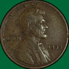 1933 Lincoln Wheat Cent Very Fine VF Coin #34277