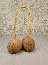Vtg Double Rattan Maracas