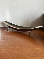 Keswick school of industrial Art Staybrite KSIA Canoe shape metal Dish MCM ref e