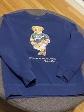 Ralph Lauren Polo Teddy Bear Sweatshirt Size 7 Kids In Color Blue
