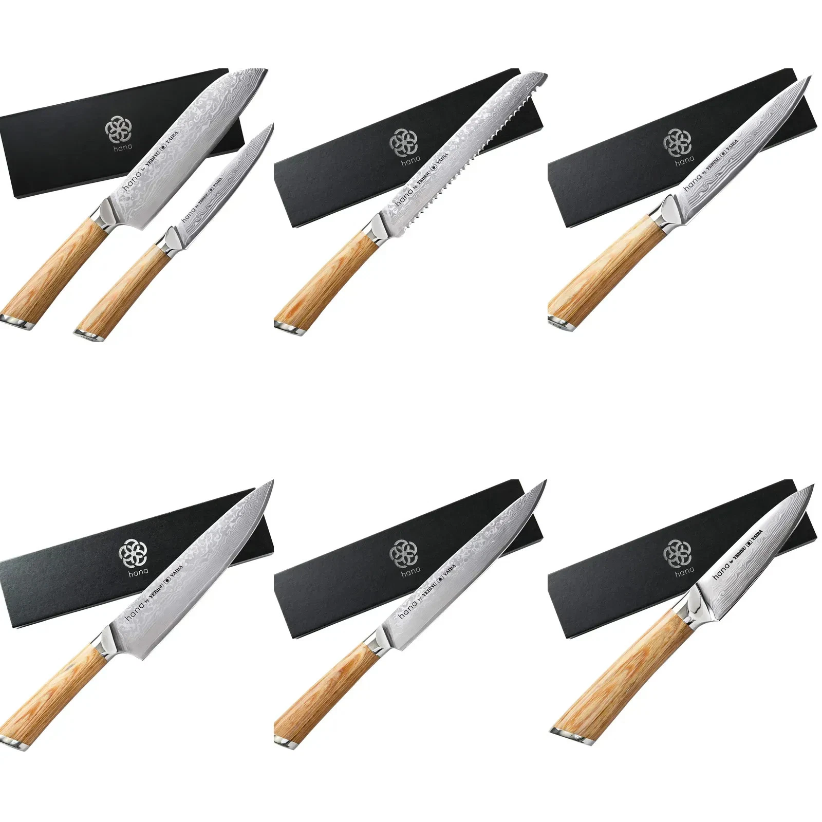 Damascus Knife Set VG-10 Stainless Steel, YEBISUYAIBA, Ship From Japan