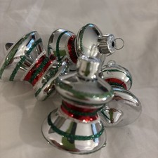 4 Christopher Radko Shiny Brite Christmas Ornament Glass Torpedo  2.1/4   ikbl