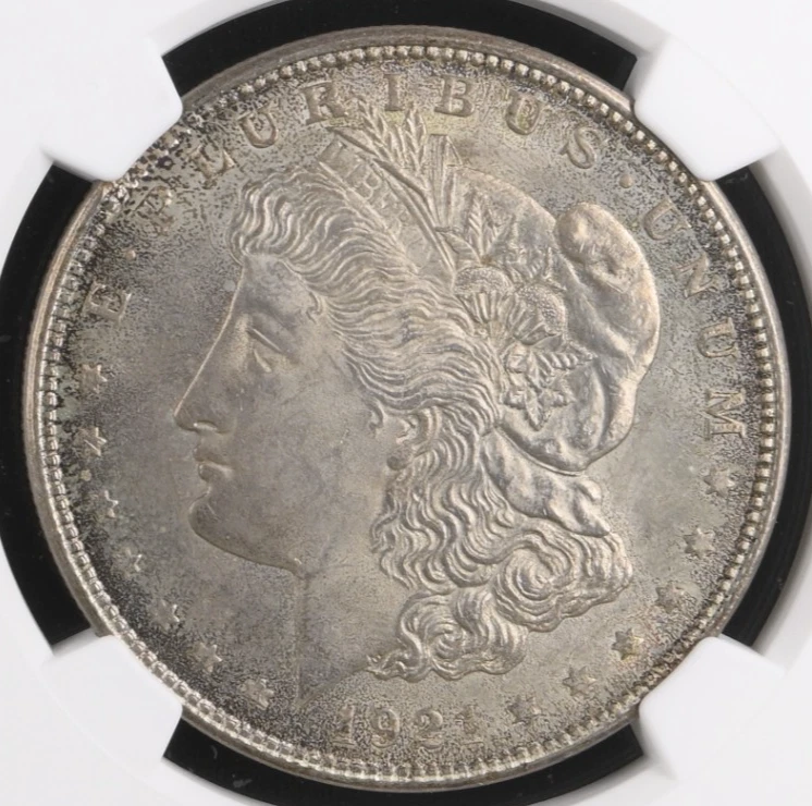 1921 NGC MS64 Minor Curved Clip @ 10:30 Morgan Silver Dollar Mint Error - Image 3 of 4