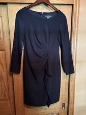 Sophisticated Elegant Jessica Howard Little Black Dress 10 Draped And Ruched